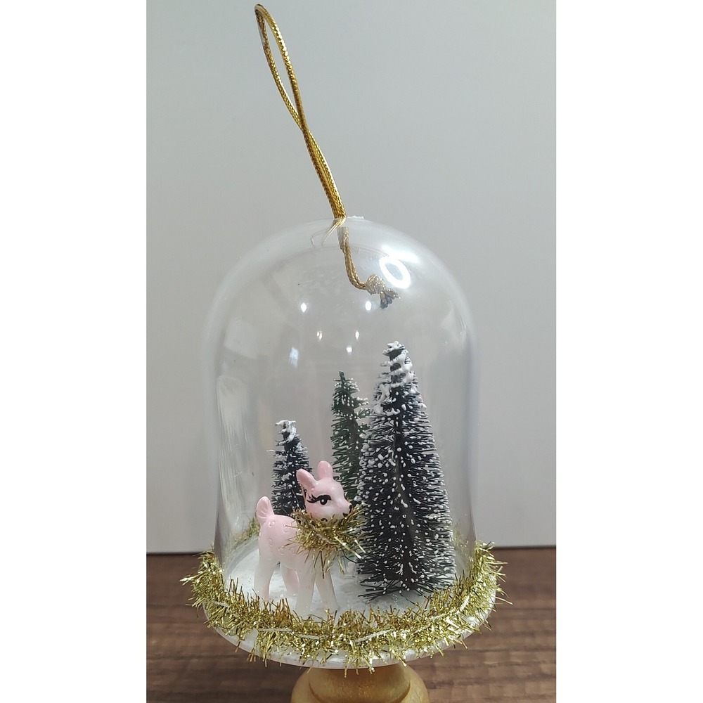 Retro Reindeer Scene Christmas Tree Ornament Woodland Target Wondershop A4